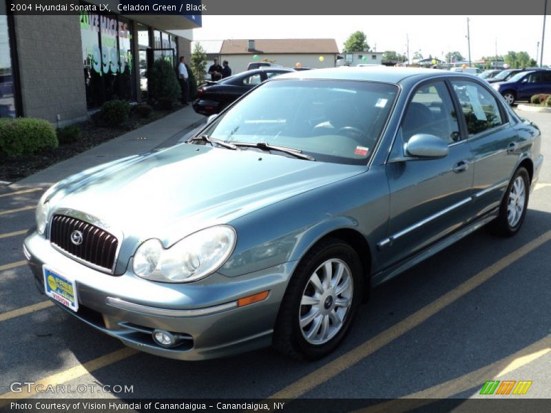Celadon Green / Black 2004 Hyundai Sonata LX