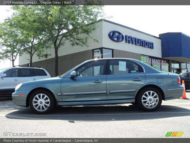 Celadon Green / Black 2004 Hyundai Sonata LX