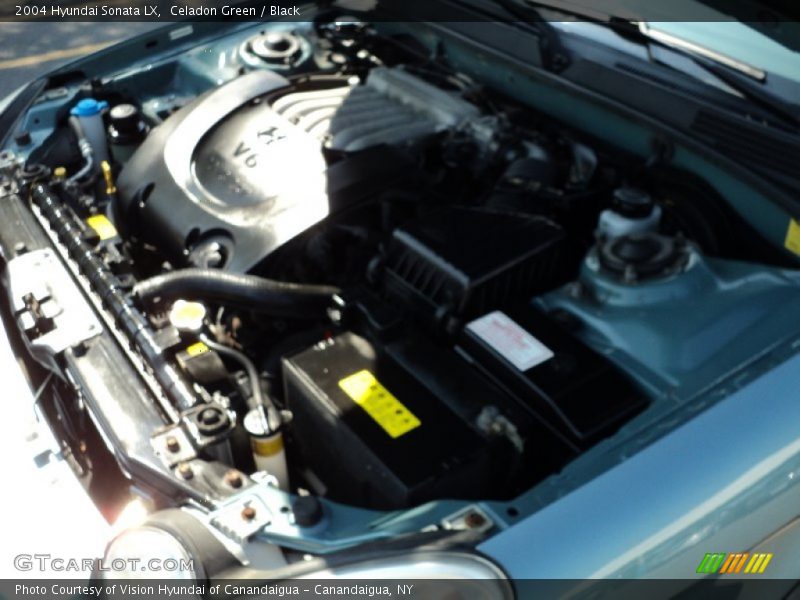 Celadon Green / Black 2004 Hyundai Sonata LX