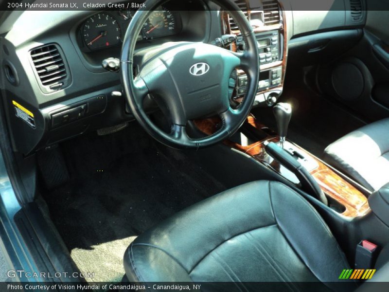 Celadon Green / Black 2004 Hyundai Sonata LX