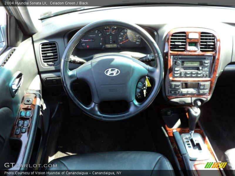 Celadon Green / Black 2004 Hyundai Sonata LX