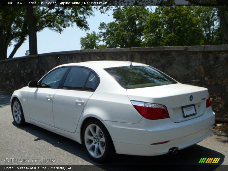 Alpine White / Natural Brown 2008 BMW 5 Series 535i Sedan