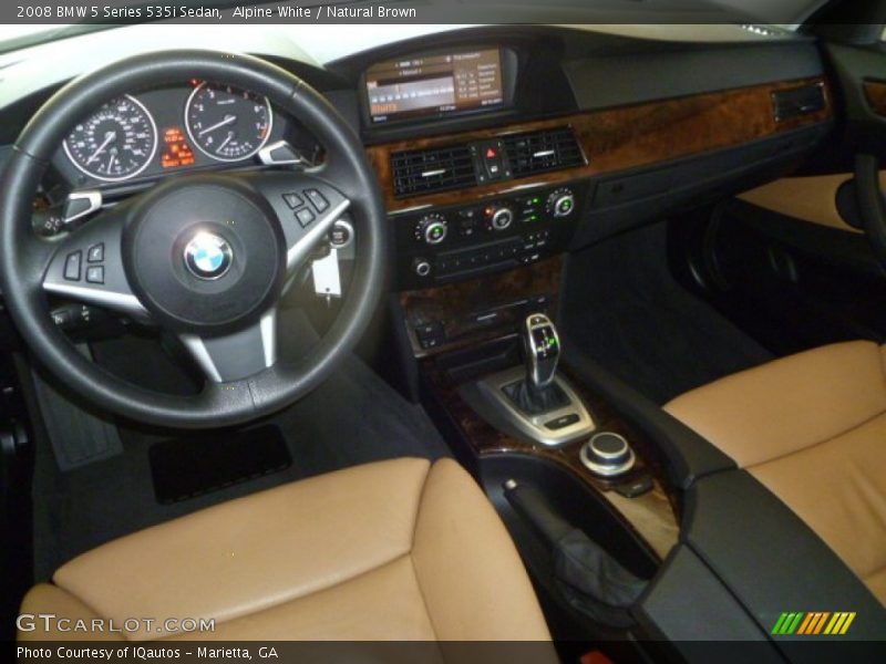 Alpine White / Natural Brown 2008 BMW 5 Series 535i Sedan