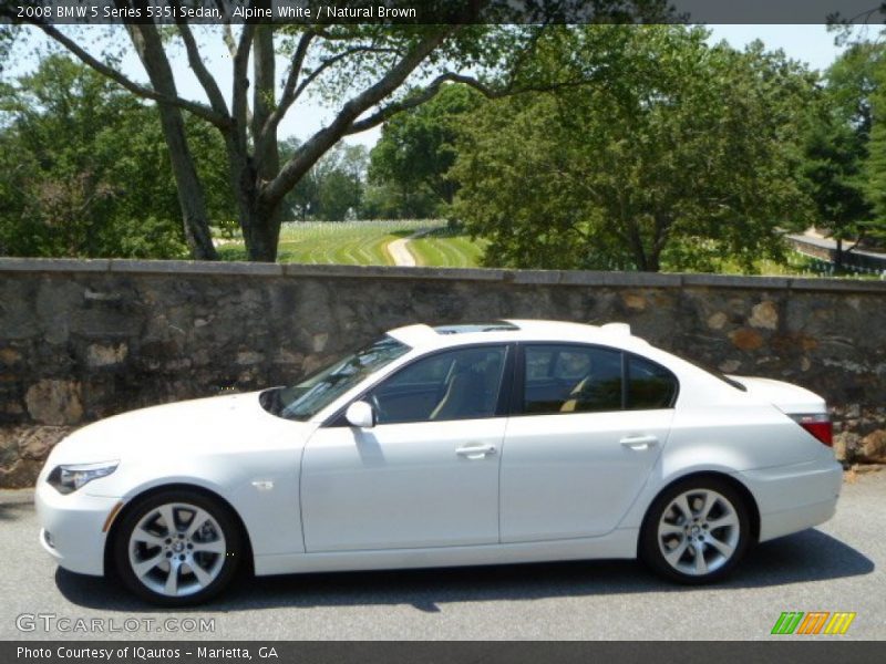 Alpine White / Natural Brown 2008 BMW 5 Series 535i Sedan