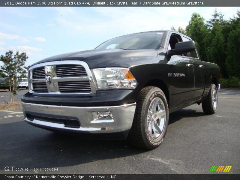 Brilliant Black Crystal Pearl / Dark Slate Gray/Medium Graystone 2011 Dodge Ram 1500 Big Horn Quad Cab 4x4