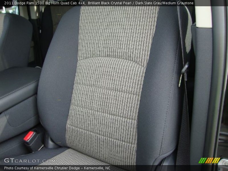 Brilliant Black Crystal Pearl / Dark Slate Gray/Medium Graystone 2011 Dodge Ram 1500 Big Horn Quad Cab 4x4