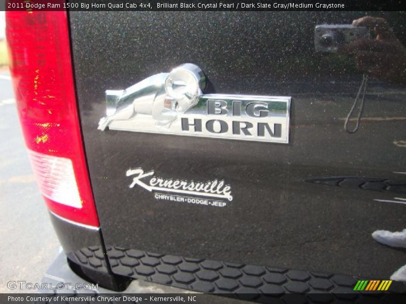 Brilliant Black Crystal Pearl / Dark Slate Gray/Medium Graystone 2011 Dodge Ram 1500 Big Horn Quad Cab 4x4