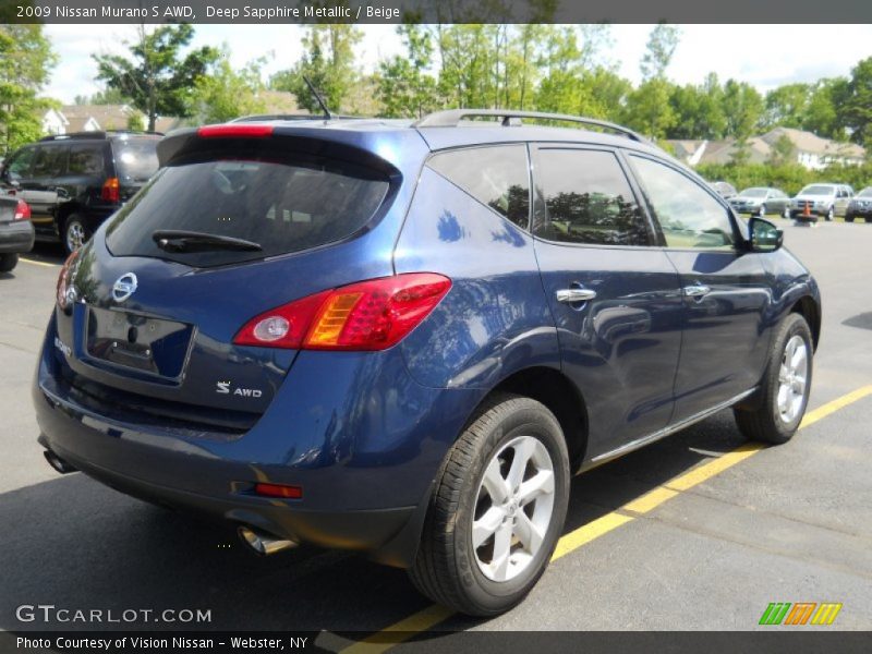 Deep Sapphire Metallic / Beige 2009 Nissan Murano S AWD