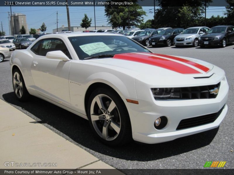 Summit White / Inferno Orange/Black 2011 Chevrolet Camaro SS/RS Coupe