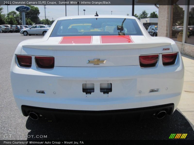 Summit White / Inferno Orange/Black 2011 Chevrolet Camaro SS/RS Coupe
