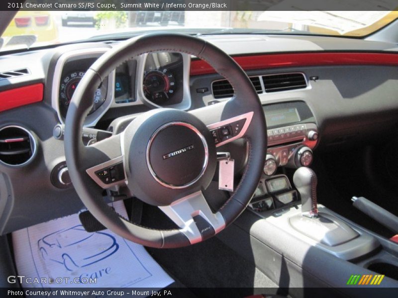 Summit White / Inferno Orange/Black 2011 Chevrolet Camaro SS/RS Coupe