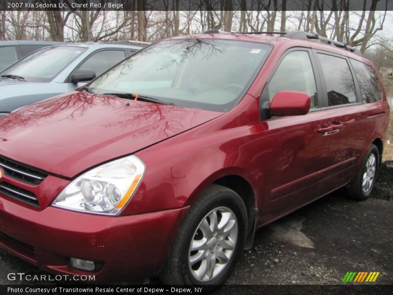 Claret Red / Beige 2007 Kia Sedona LX