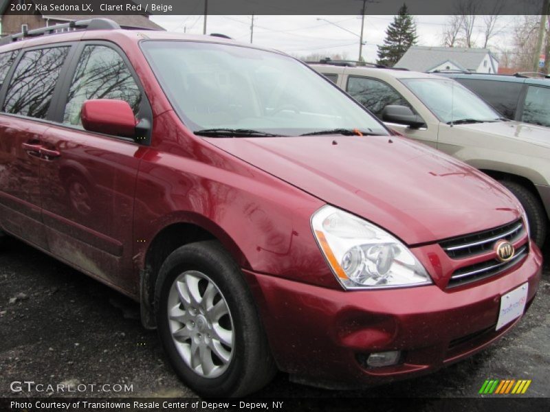 Claret Red / Beige 2007 Kia Sedona LX