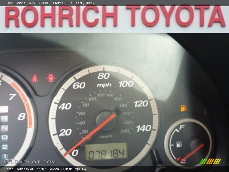 Eternal Blue Pearl / Black 2005 Honda CR-V LX 4WD