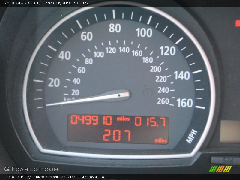 Silver Grey Metallic / Black 2008 BMW X3 3.0si