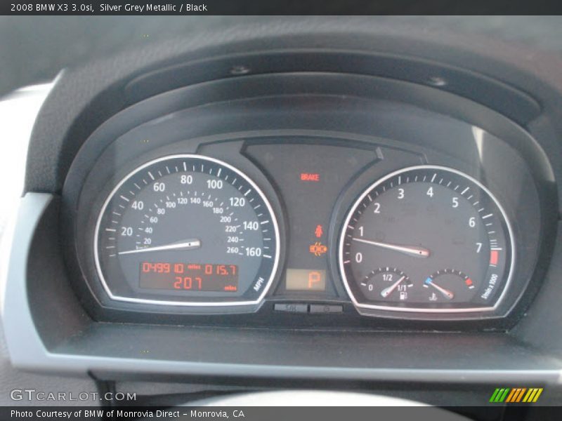 Silver Grey Metallic / Black 2008 BMW X3 3.0si
