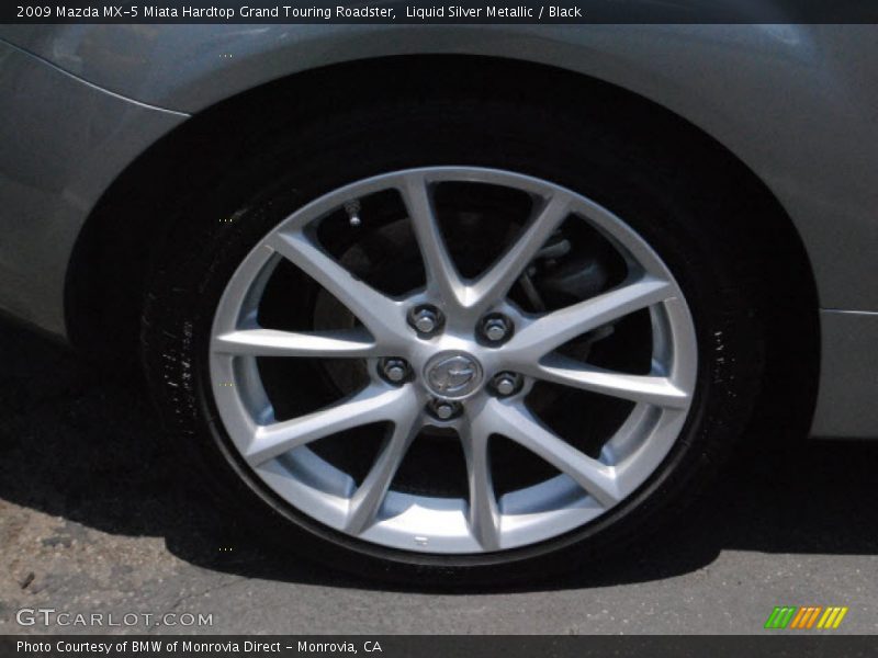 Liquid Silver Metallic / Black 2009 Mazda MX-5 Miata Hardtop Grand Touring Roadster
