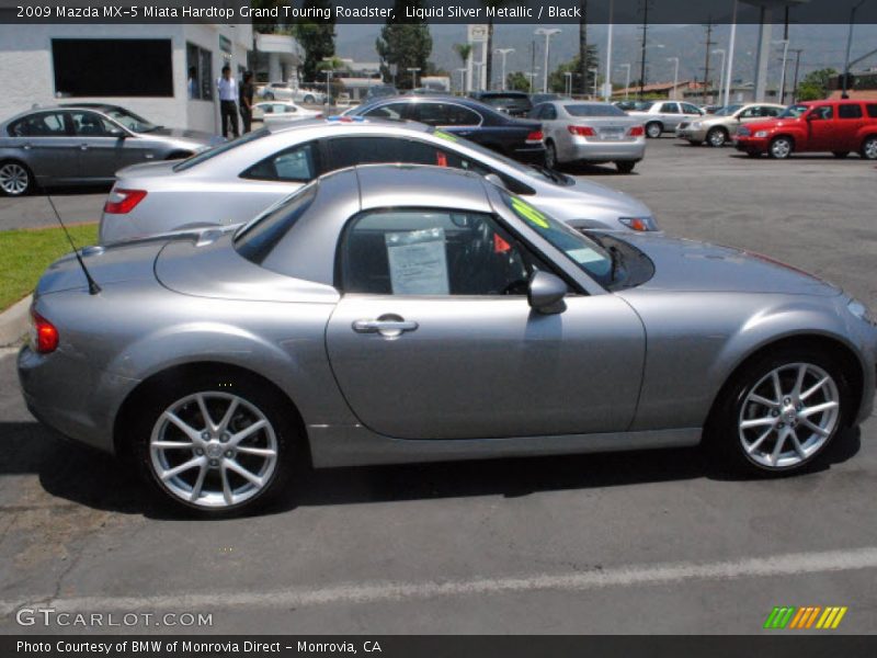 Liquid Silver Metallic / Black 2009 Mazda MX-5 Miata Hardtop Grand Touring Roadster