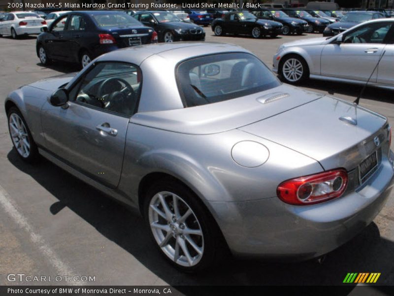 Liquid Silver Metallic / Black 2009 Mazda MX-5 Miata Hardtop Grand Touring Roadster