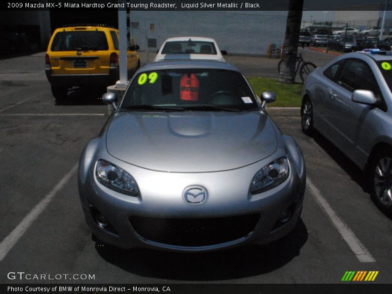 Liquid Silver Metallic / Black 2009 Mazda MX-5 Miata Hardtop Grand Touring Roadster
