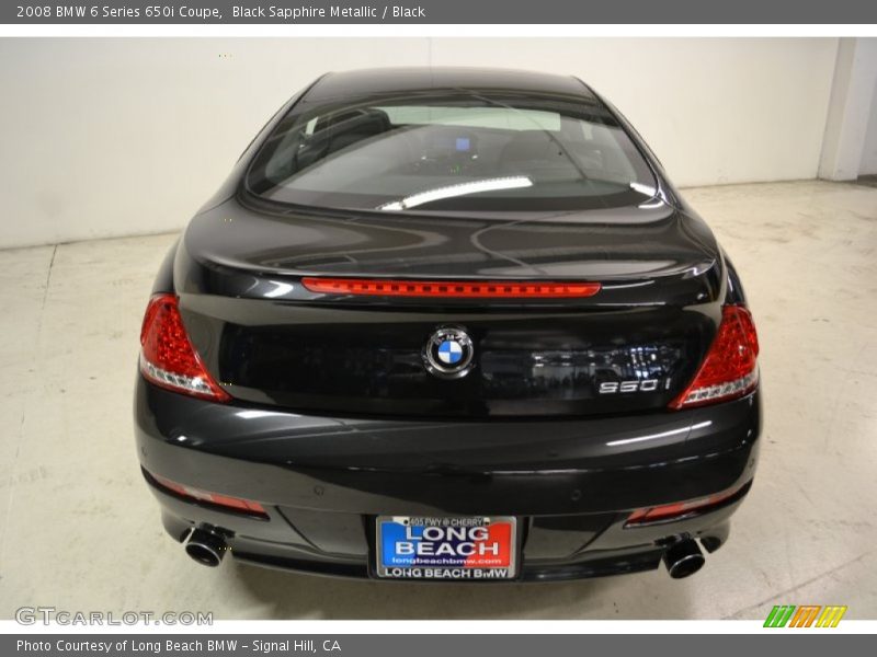 Black Sapphire Metallic / Black 2008 BMW 6 Series 650i Coupe