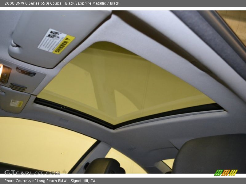 Sunroof of 2008 6 Series 650i Coupe