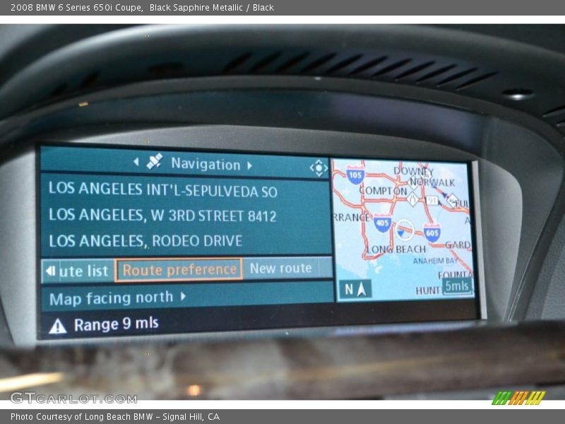 Navigation of 2008 6 Series 650i Coupe