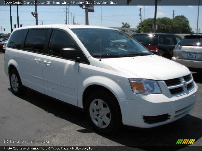 Stone White / Medium Slate Gray/Light Shale 2009 Dodge Grand Caravan SE