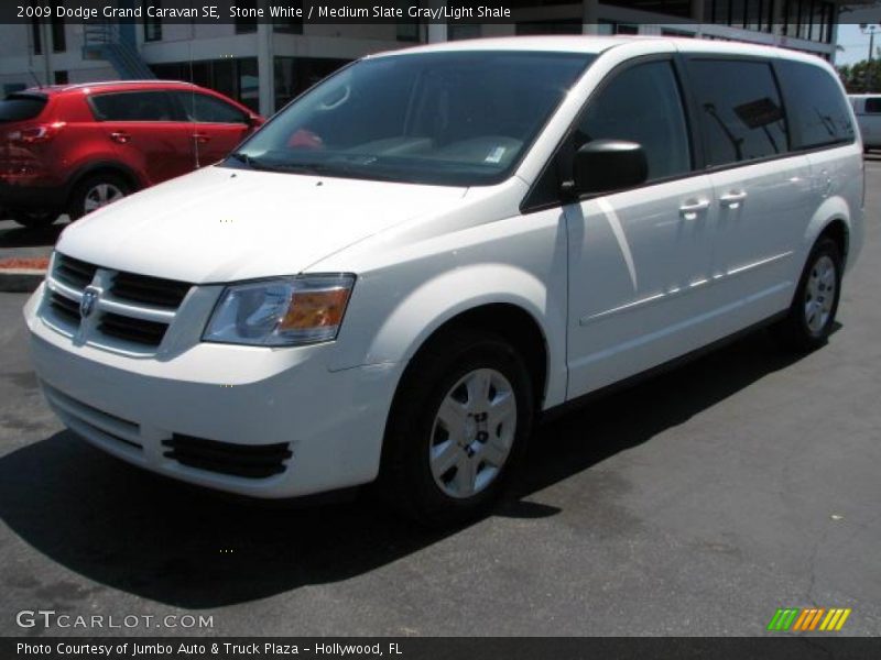 Stone White / Medium Slate Gray/Light Shale 2009 Dodge Grand Caravan SE