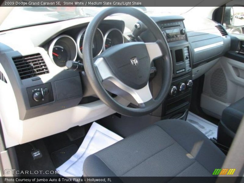 Stone White / Medium Slate Gray/Light Shale 2009 Dodge Grand Caravan SE