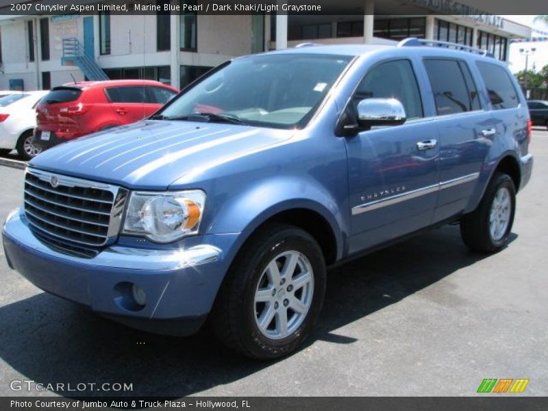 Marine Blue Pearl / Dark Khaki/Light Graystone 2007 Chrysler Aspen Limited
