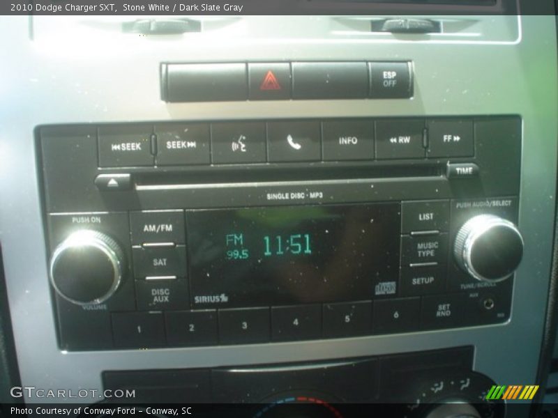 Stone White / Dark Slate Gray 2010 Dodge Charger SXT