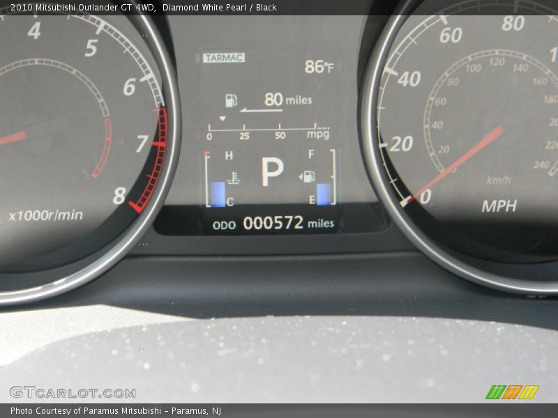 Diamond White Pearl / Black 2010 Mitsubishi Outlander GT 4WD
