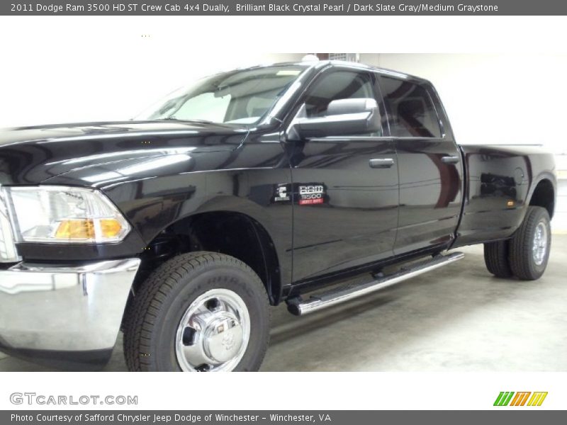 Brilliant Black Crystal Pearl / Dark Slate Gray/Medium Graystone 2011 Dodge Ram 3500 HD ST Crew Cab 4x4 Dually