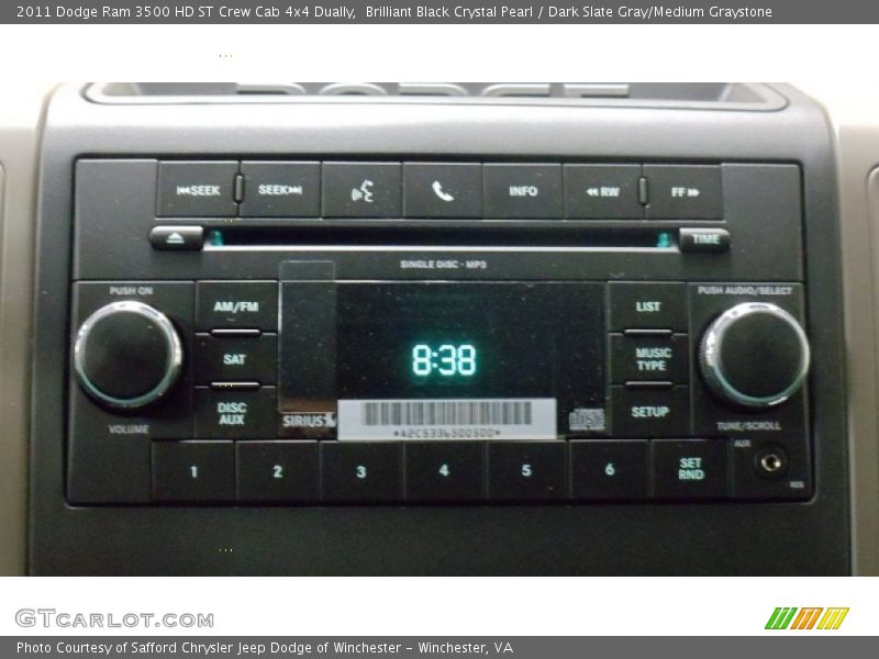 Brilliant Black Crystal Pearl / Dark Slate Gray/Medium Graystone 2011 Dodge Ram 3500 HD ST Crew Cab 4x4 Dually