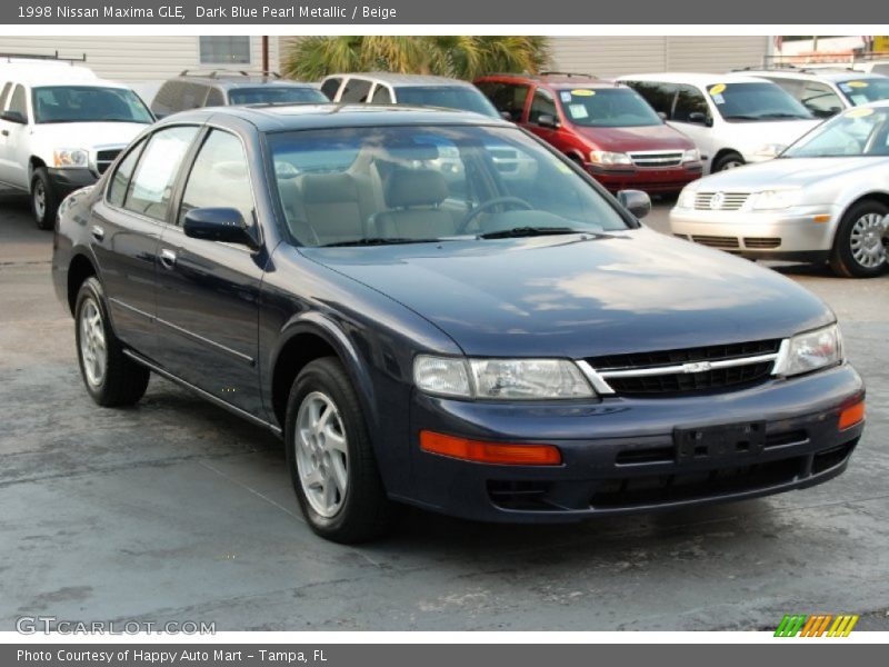 Dark Blue Pearl Metallic / Beige 1998 Nissan Maxima GLE