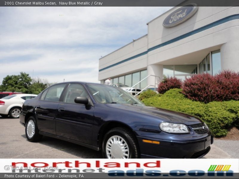 Navy Blue Metallic / Gray 2001 Chevrolet Malibu Sedan