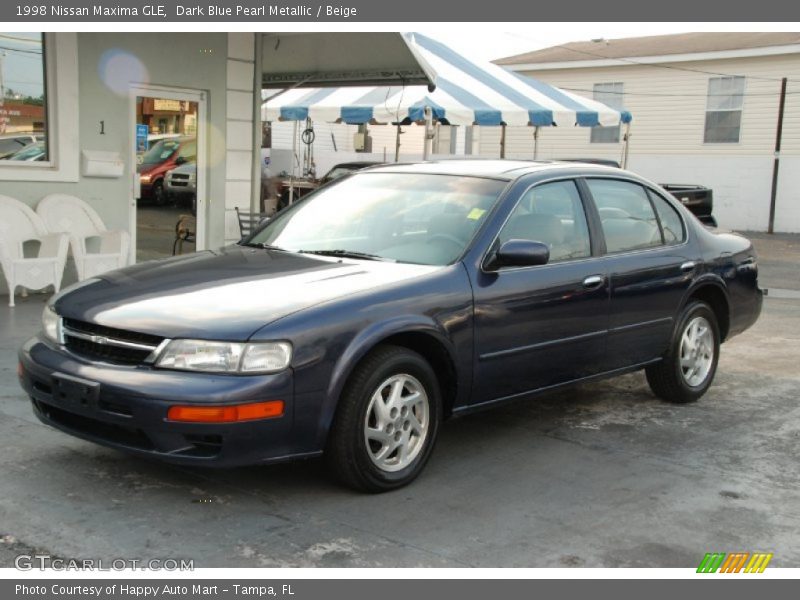 Dark Blue Pearl Metallic / Beige 1998 Nissan Maxima GLE