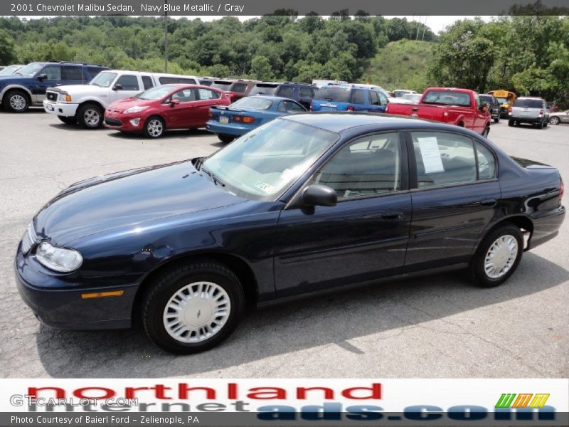 Navy Blue Metallic / Gray 2001 Chevrolet Malibu Sedan