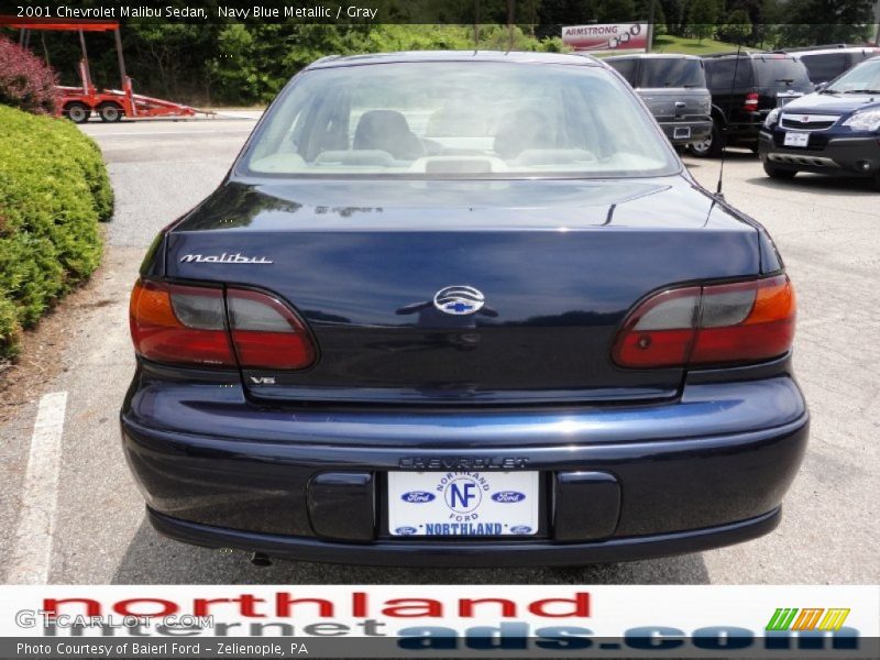 Navy Blue Metallic / Gray 2001 Chevrolet Malibu Sedan
