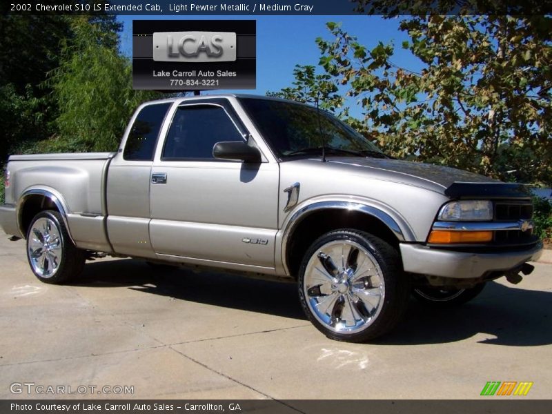 Light Pewter Metallic / Medium Gray 2002 Chevrolet S10 LS Extended Cab