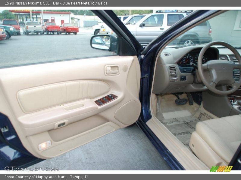 Dark Blue Pearl Metallic / Beige 1998 Nissan Maxima GLE