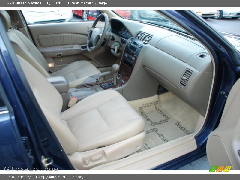 Dark Blue Pearl Metallic / Beige 1998 Nissan Maxima GLE