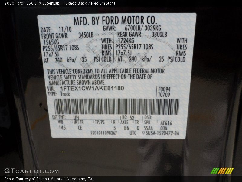 Tuxedo Black / Medium Stone 2010 Ford F150 STX SuperCab