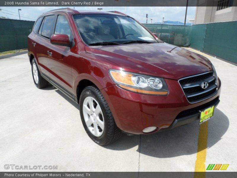 Dark Cherry Red / Beige 2008 Hyundai Santa Fe Limited