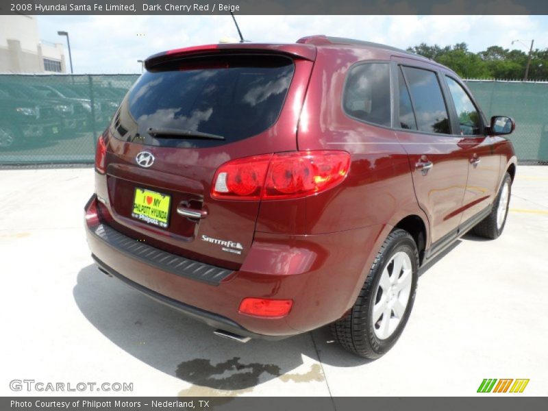 Dark Cherry Red / Beige 2008 Hyundai Santa Fe Limited