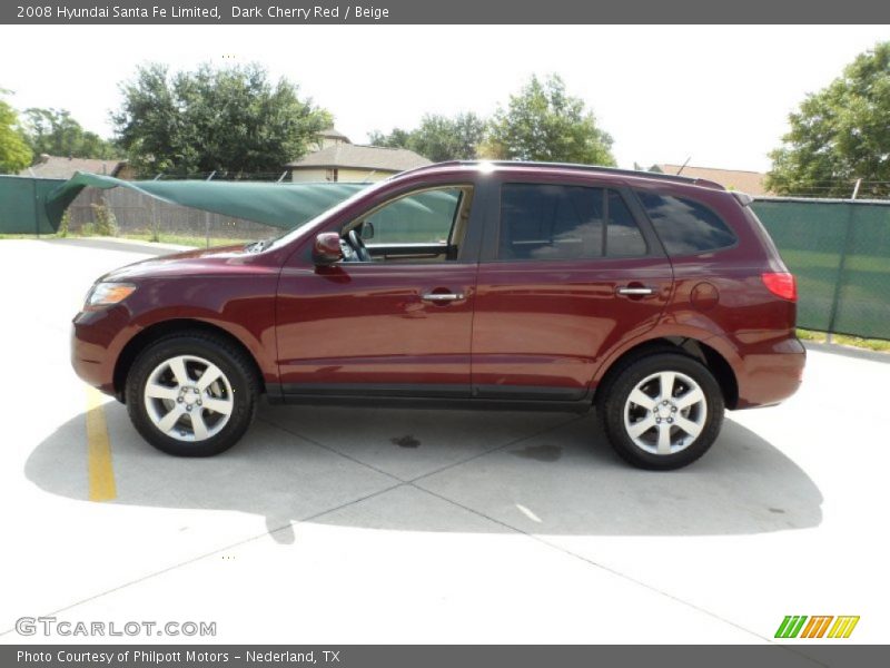 Dark Cherry Red / Beige 2008 Hyundai Santa Fe Limited
