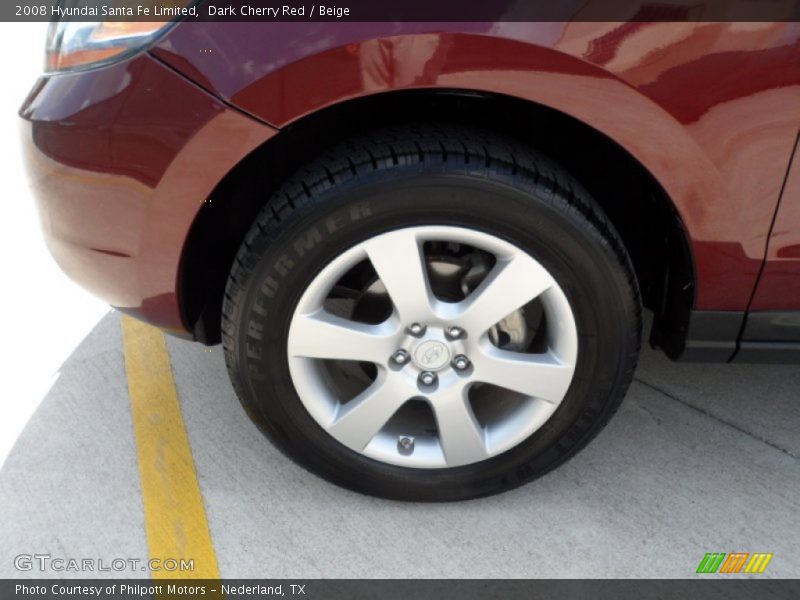 Dark Cherry Red / Beige 2008 Hyundai Santa Fe Limited