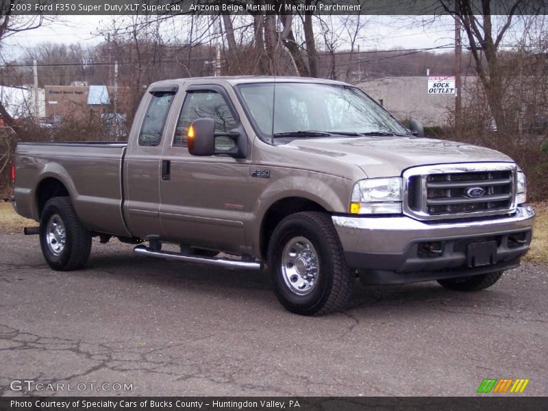 Arizona Beige Metallic / Medium Parchment 2003 Ford F350 Super Duty XLT SuperCab