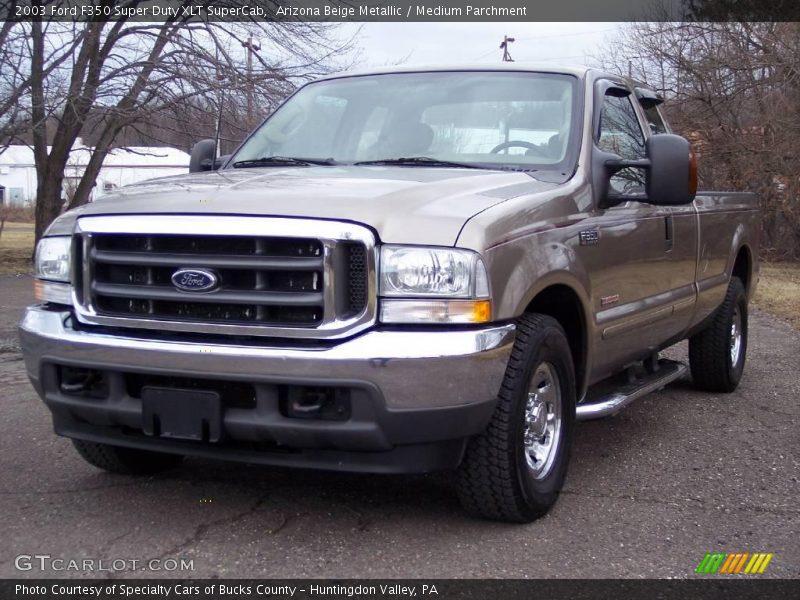 Arizona Beige Metallic / Medium Parchment 2003 Ford F350 Super Duty XLT SuperCab